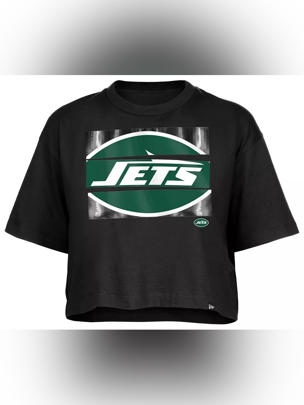 New Era Women’s New York Jets Panel Boxy Black T-Shirt NWT Size Medium